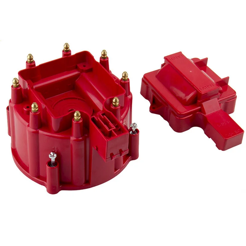 Red Male HEI Distributor Cap Coil and Rotor Kit Replacement for SBC BBC 305 350 454