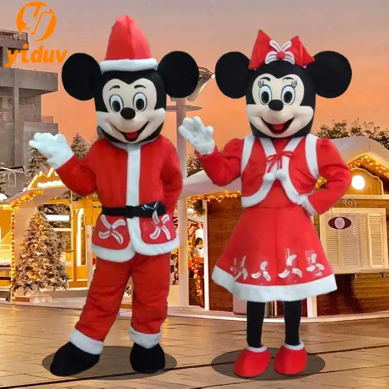 Boże narodzenie Minnie Mickey Mouse kostium maskotka Disney Cartoon garnitury Cosplay reklama przebranie Christmas Party wykonaj rekwizyty