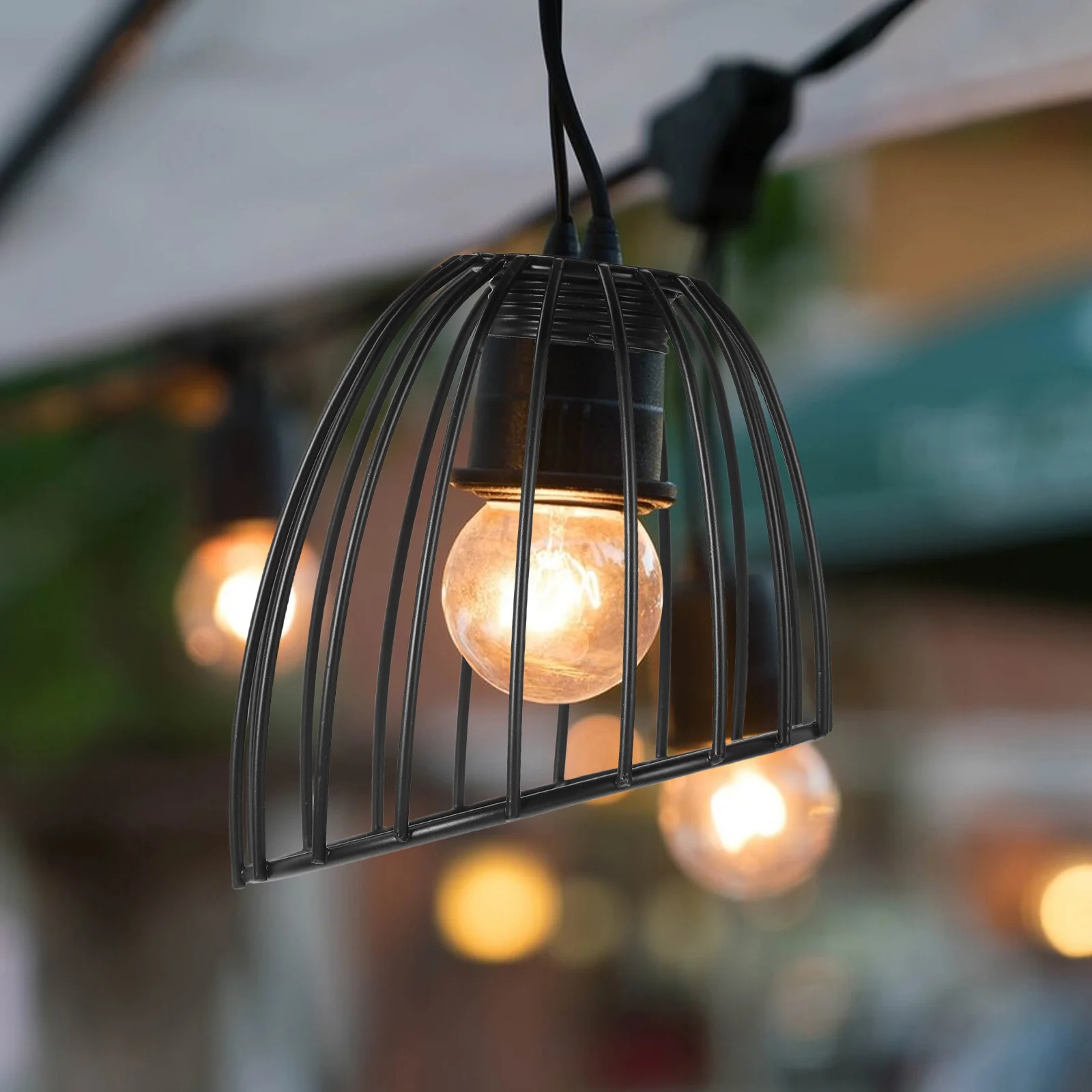 

Mini Iron Birdcage Pendant Lampshade Vintage Metal Cage Lighting Cover for Living Room Dining Bedroom Soft Fixture