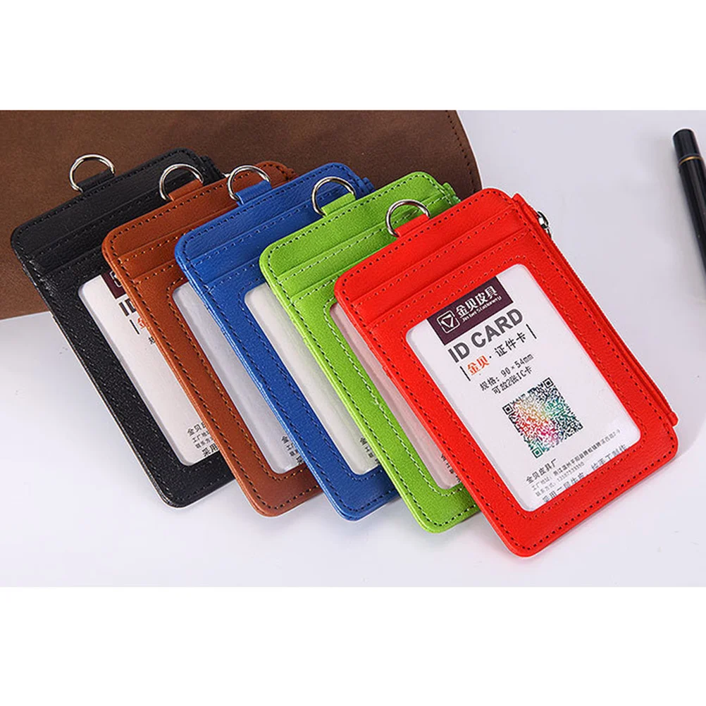 

Chest Badge Card Holder Pu Multi-Card Pack Protective Sleeve For Id Credit Bus Cards Purse Case Daily Use Work