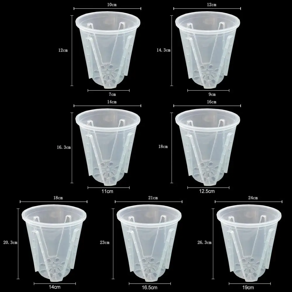 Plant Pot Transparent Thickened Large Capacity Flowerpot Breathable DIY Plant Plastic Permeable Tall Flower Pot Garden Supplies