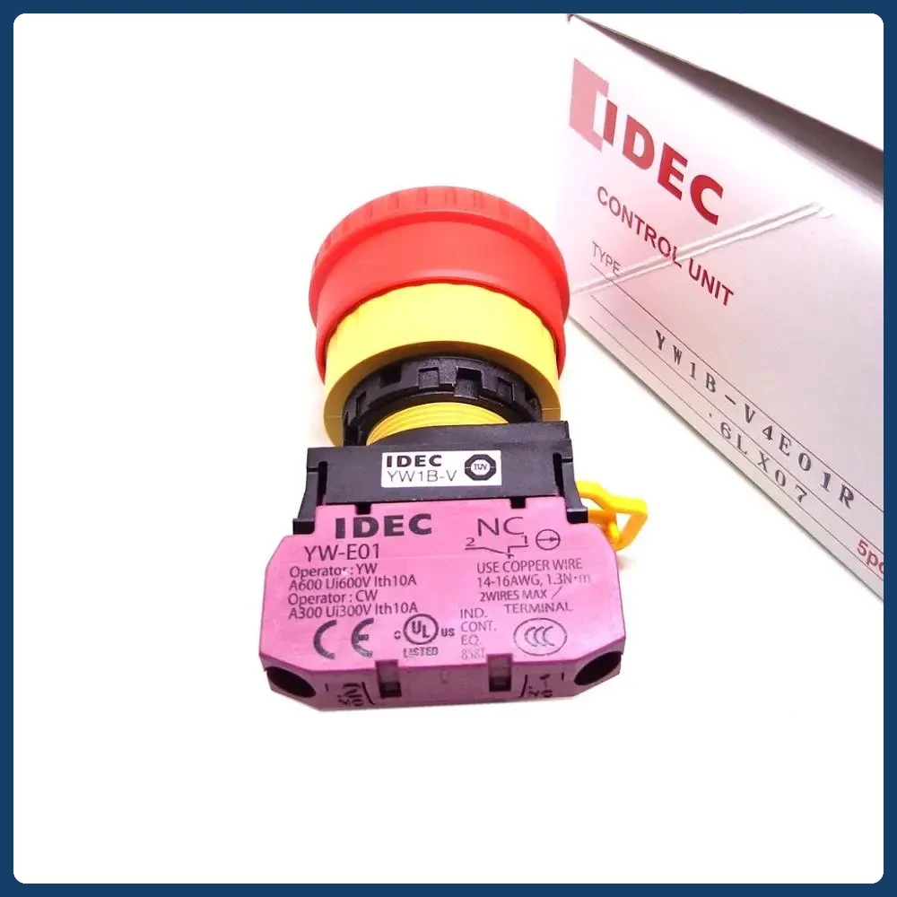 

Кнопка аварийной остановки 22 мм, 5 шт., модели YW1B-V4E01R, YW1B-V4E11R, 1НО 1НЗ