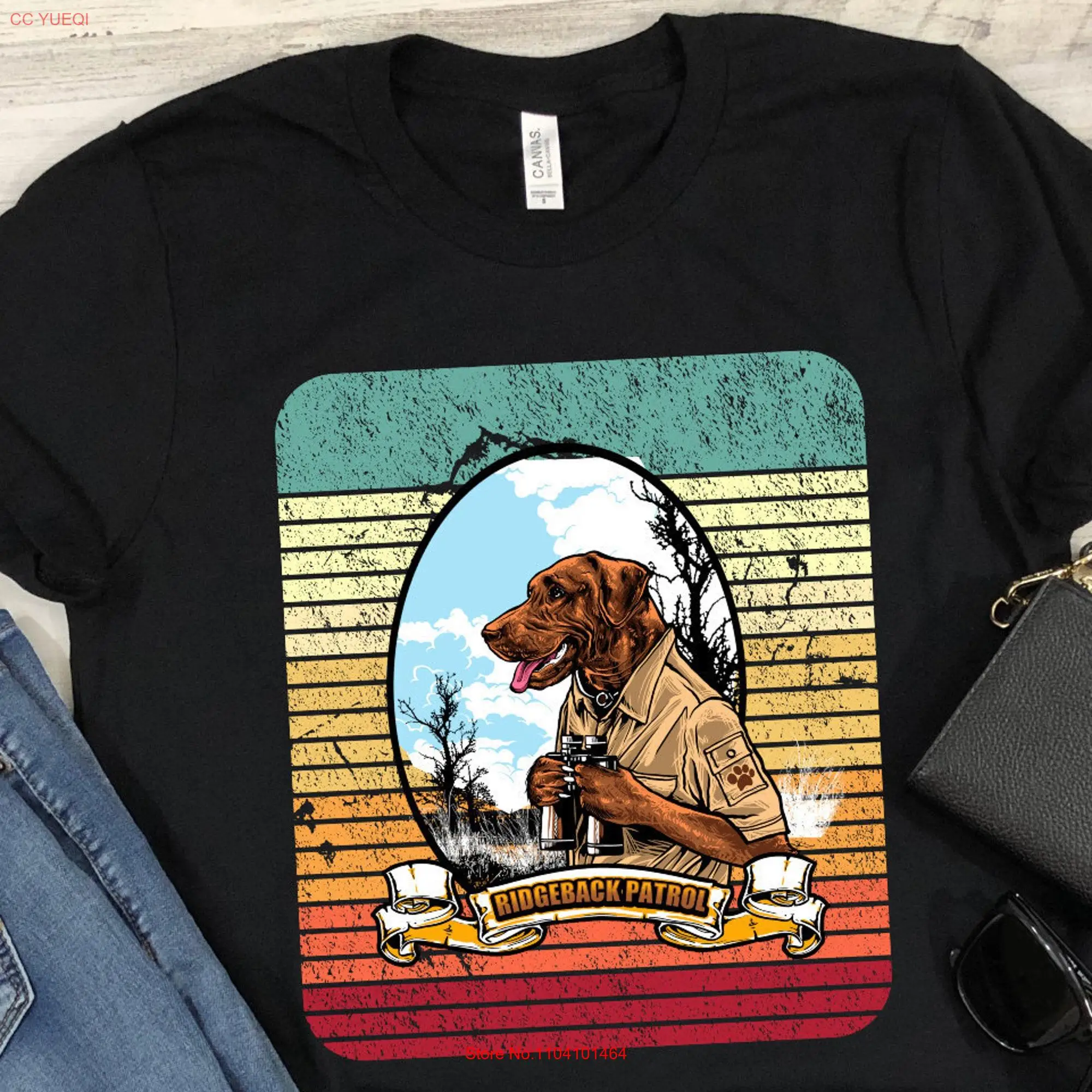 Ridgeback T Shirt Rhodesian Dog Mom or Dad Vintage Retro Distressed Lovers For Men and Women long or short sleeves