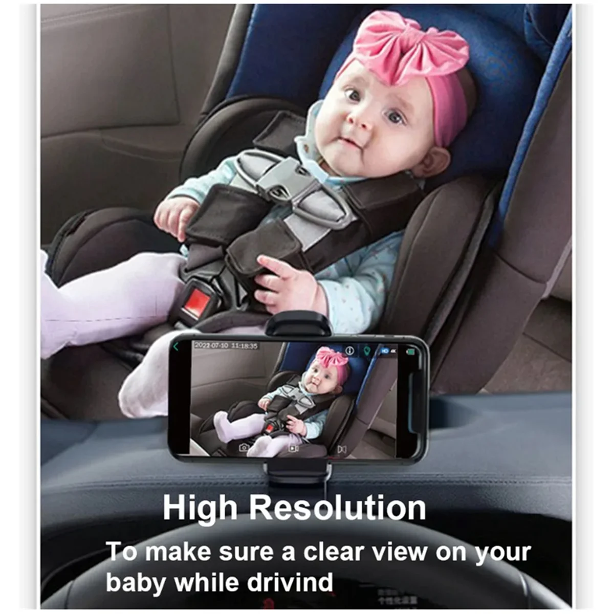

N30R_HP WiFi Stroller Monitor Baby Back Seat Wireless Monitoring Camera 360°