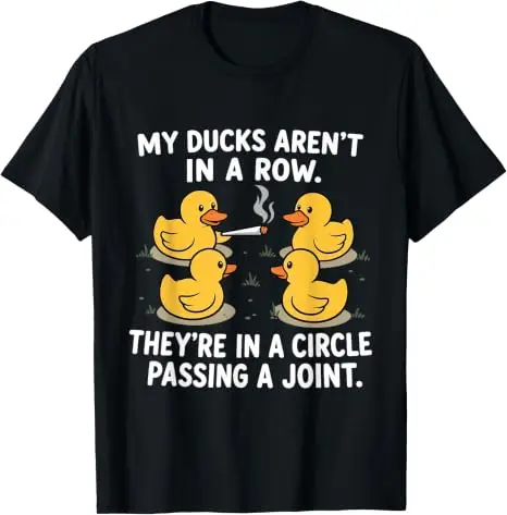 Meine Enten stehen nicht in einer Reihe, sie sind im Kreis und machen eine Pause. T-Shirt Y2k Cartoon Enten machen eine entspannte Pause. Grafisches Kleidungsstück Geschenk. – Detail 10