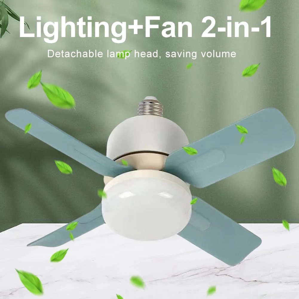E27 Socket Ceiling Fan Light with Remote Control 14W LED Replacement Light Bulb/Ceiling Fan Dimmable for Garage Kitchen Bedroom
