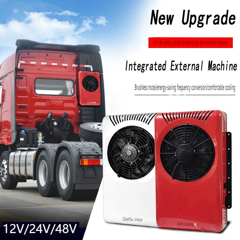 24V Large Truck Parking A/C RV Light Truck Heavy Truck Air Conditioner Refrigeration 12V Backpack Overhead all-in-one Machine