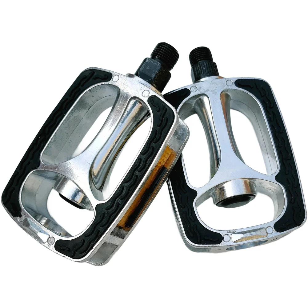 High Performance Aluminum Pedals Silver with Optimized Rubber Grip for Trail and Road Bikes 12 6.8 2.4 cm Dimensions