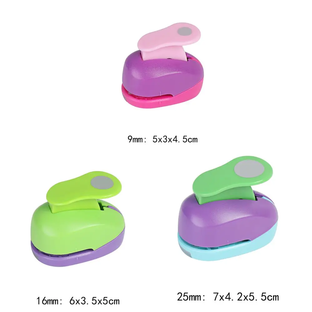 9mm 16mm 25mm Color Random Convenient Handmade DIY Round Hole Punch Cards Making Embossing Paper Shaper Cutter