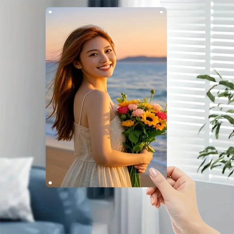 Bloomingdeals Blumen-Sonnenuntergang Metall-Wandkunst, Rostfreie Eisen-Dekoration für Zuhause, Bar, Schlafzimmer, Weihnachtsgeschenk