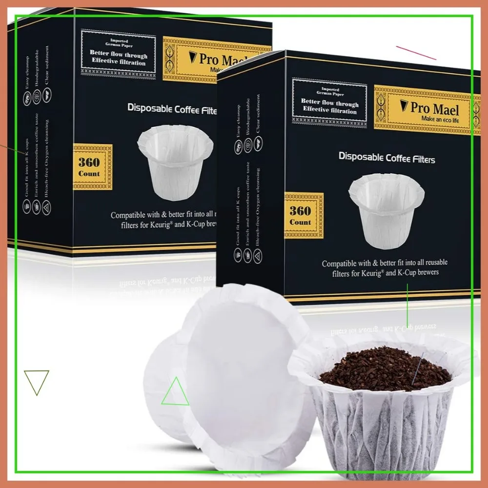 

Disposable K Cup Coffee Filters Paper for Keurig Brewers Single Serve 1.0 and 2.0, White (360 Count, Pack of 2)