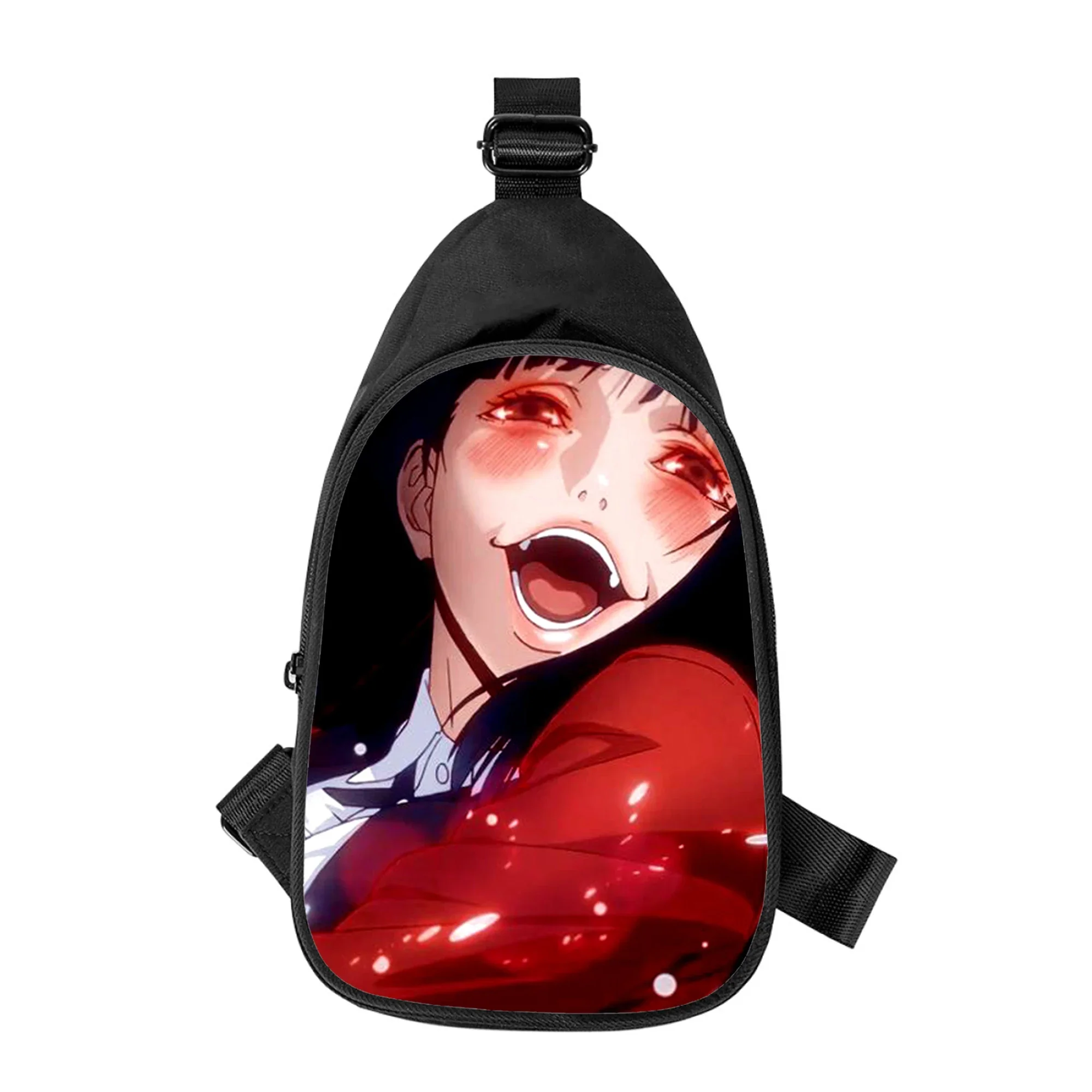 Kakegurui Jabami Yumeko bolso de pecho cruzado con estampado 3D para hombre y mujer, bolso de hombro cruzado diagonalmente, paquete de cintura escolar para marido, paquete de pecho para hombre, nuevo