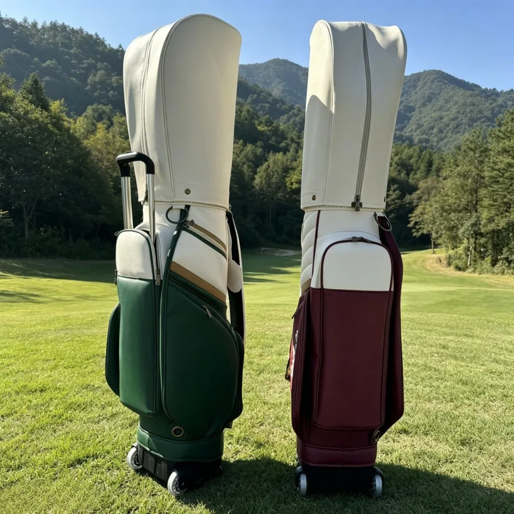 Golf Trolley Bag with Wheels, Autumn Outdoor Golf Travel Bag for Men & Women, Durable Lightweight Golf Club Bag