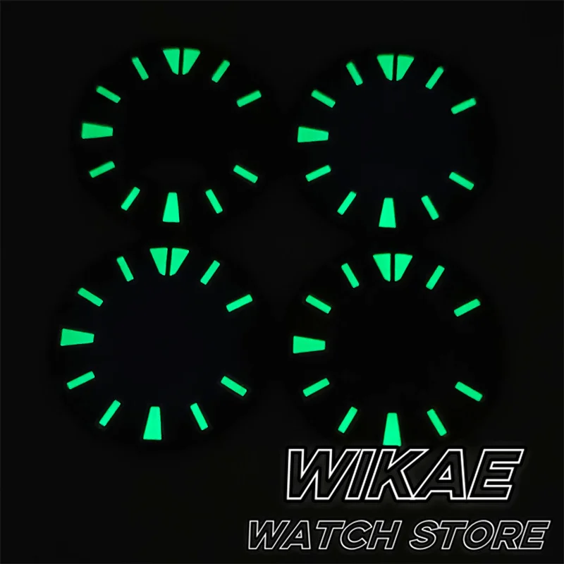 29mm Gradient Black Blue Watch Dial Fish Texure Design With C3 Green Luminous Index Fit NH35 Automatic Movement For Men's Watch