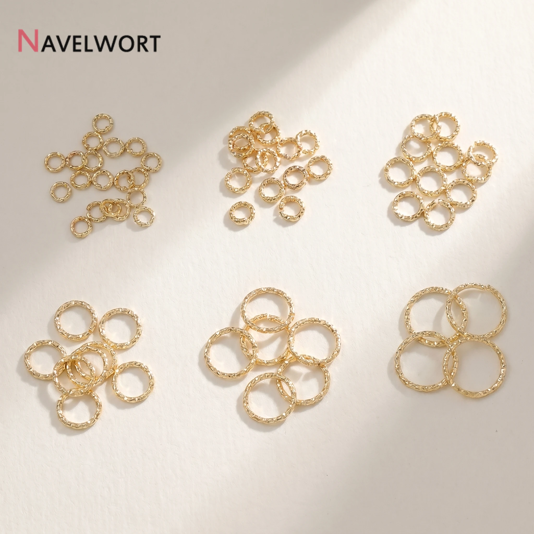 20/40Pcs 14K Gold Plated Brass Twisted Open Jump Rings, Metal Connector Rings Split Rings,For DIY Jewelry Making Accessories