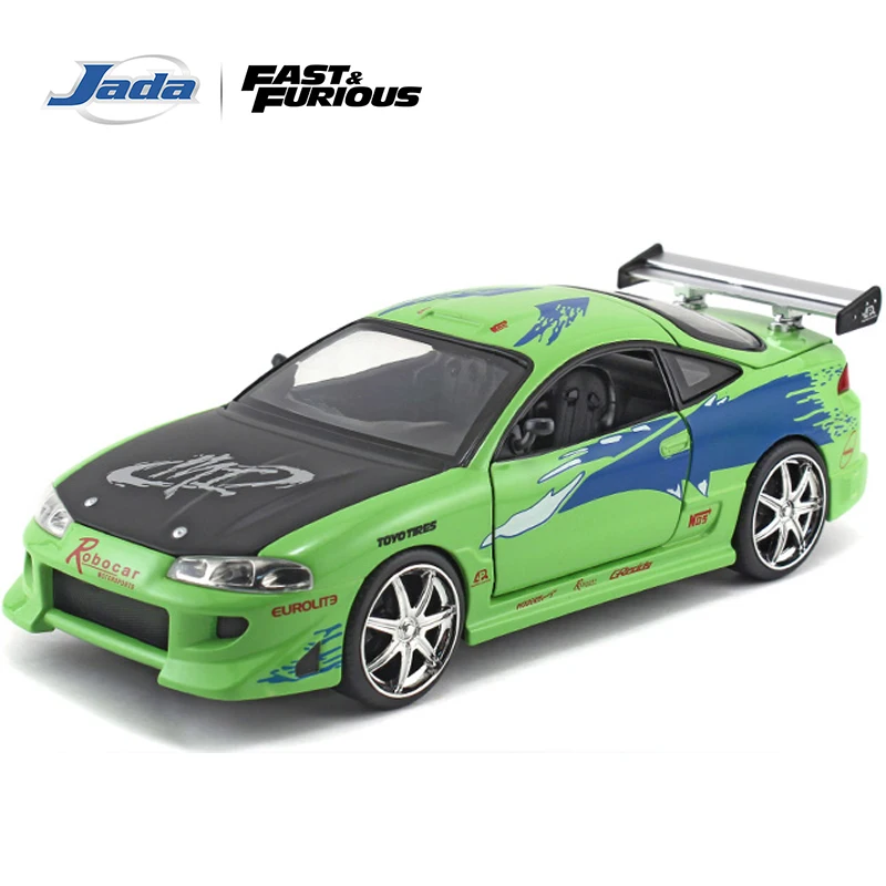 

JADA The Fast and the Furious 1995 Mitsubishi Eclipse, литая под давлением модель 1:24 — зеленый 376C JD97603
