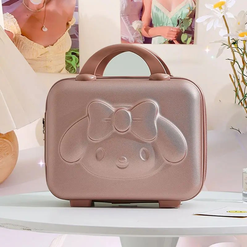 Sanrios Multifunctional 14/16 Inch Cosmetic Case Melody Cartoon Portable Large Capacity Can Be Hung Mini Trolley Suitcase