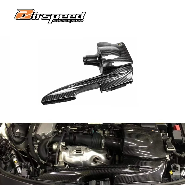 Dry Carbon Fiber Air Filter Air Intake System Car Engine Parts Air Induction System for Mercedes   CLA A-Class W176 M270 2.0T