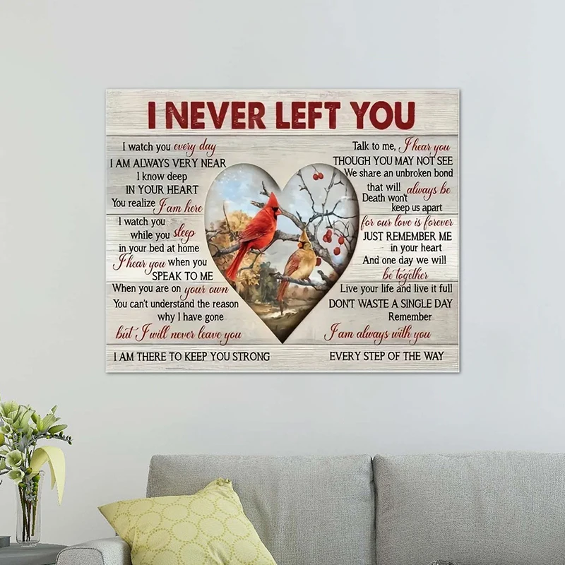

Love-themed English Letter "I Never Left You" Canvas Paintings Wall Art Home Decorative Nordic Lovers Posters and Prints Picture