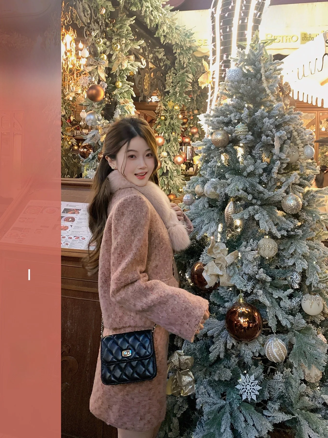 

Winter Women's Woolen Faion Set with Fur Collar down Jaet Two-Piece Suit Regular Length Long Sve Vintage Sle