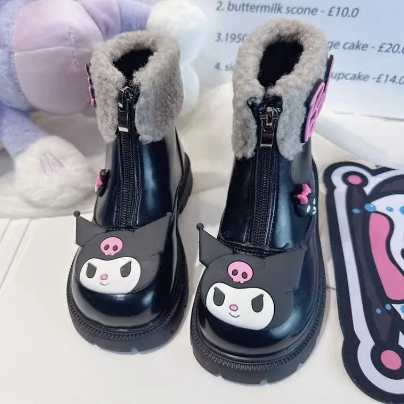 Kawaii Sanrio Kuromi Anime Y2k Fashion Soft Shoes Cute Cartoon Sweet Board Boots Sneakers Lovely Christmas Gifts for Girls