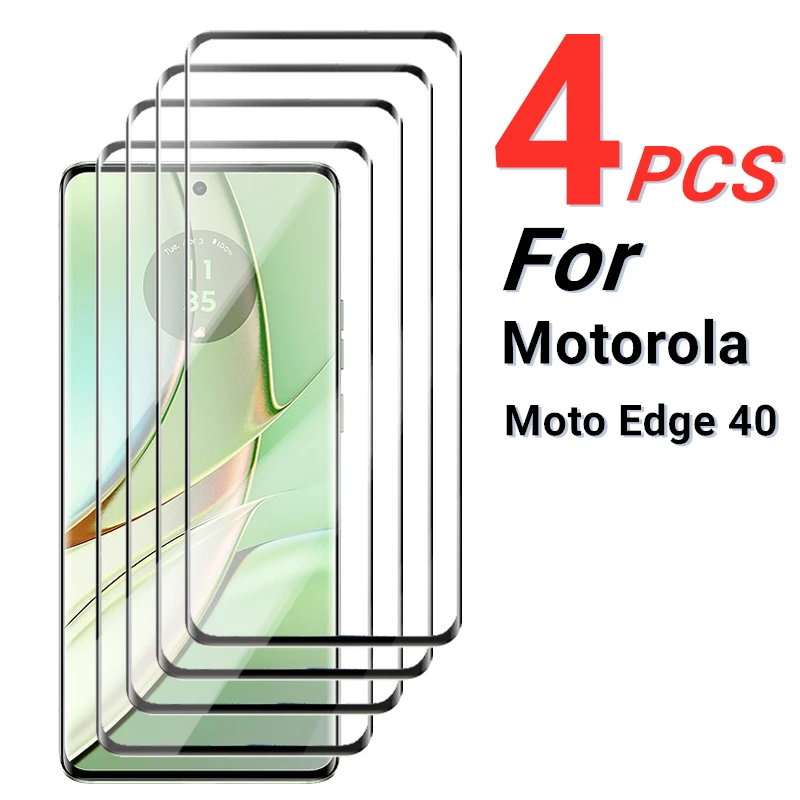 Verre à bord incurvé 3D pour Motorola Moto Edge 40, protecteur d'écran, film de protection en verre Guatemala, 2 pièces, 4 pièces