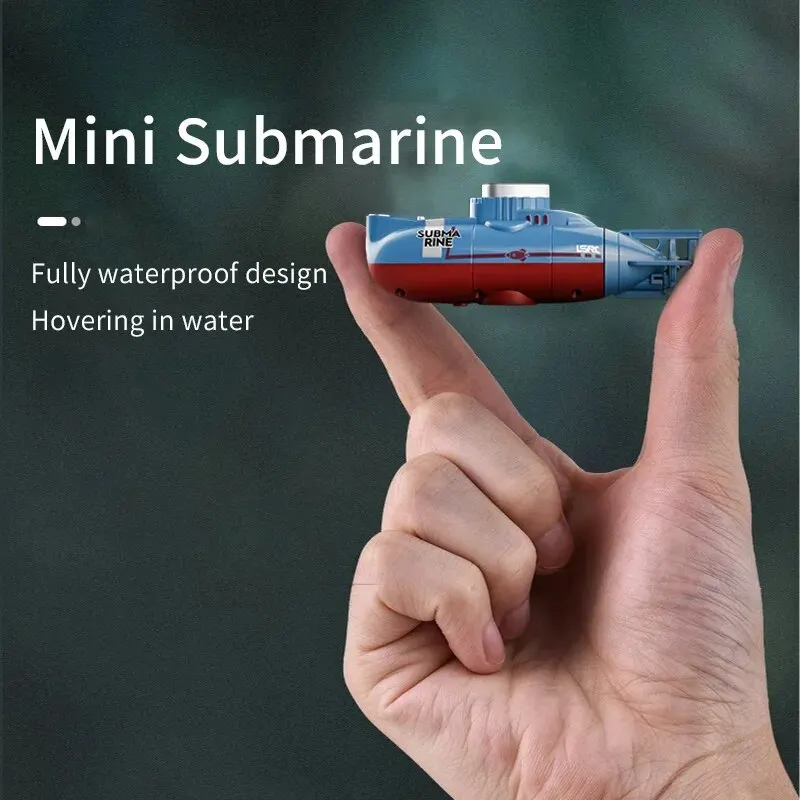 Mini submarino teledirigido de 0,1 m/s, barco de Control remoto de velocidad, juguete de buceo impermeable, modelo de simulación, regalo para niños y niñas