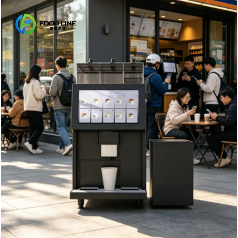 Customized Touchscreen Bean-to-Cup Fully Automatic Coffee Vending Machine with Hands-Free Self-Cleaning Effortless Operation
