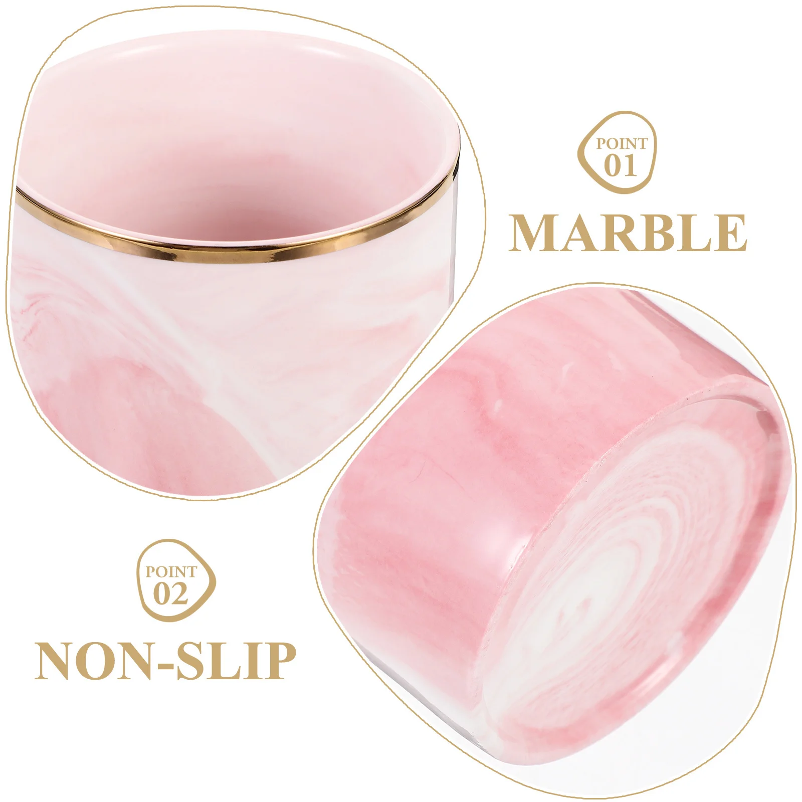 

Pen Tray Cosmetics Organizer Brush Container Marble Pattern Holder Creative Desk Holders Pink Marker for