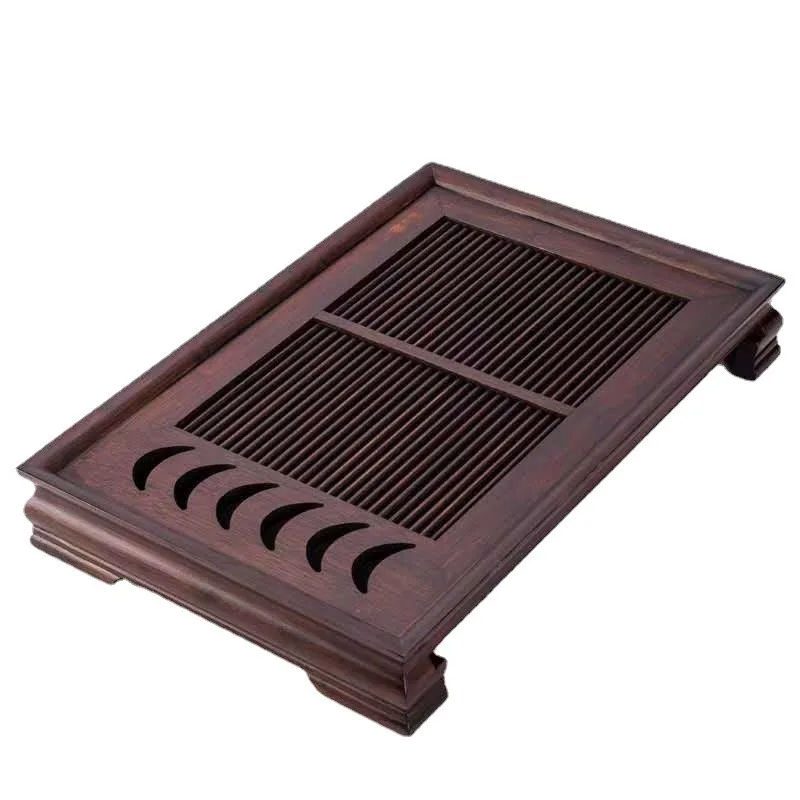 

Carbonized Bamboo Tea Tray Rectangular Drainage Tea Table for Gongfu Set Large Home Minimalist Tea Station
