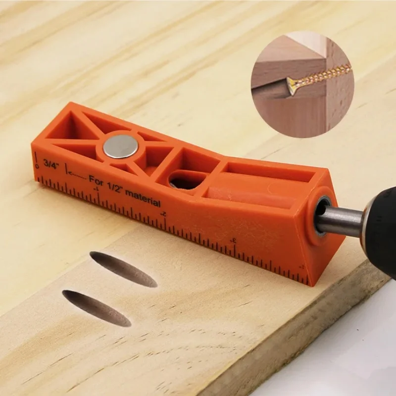 Nylon Woodworking Oblique Hole Locator DIY Woodworking Tools Pocket Hole Angle Drill Guide Rail Hole Punching Positioner Set