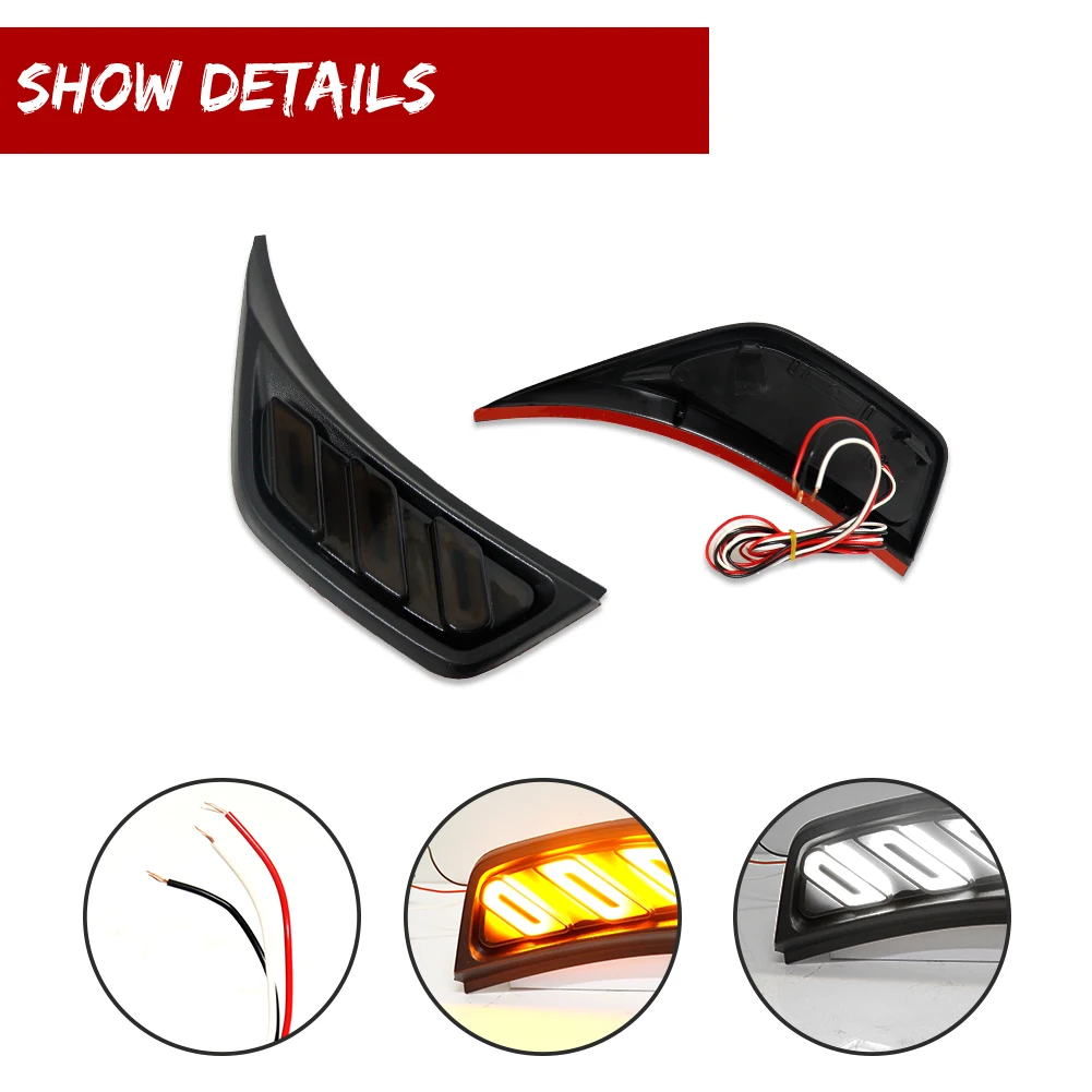 Amber&White LED Front Side Marker Turn Signal Lights For Jeep Wrangler JL JLU Sport,Rubicon,Sahara,Gladiator JT truck