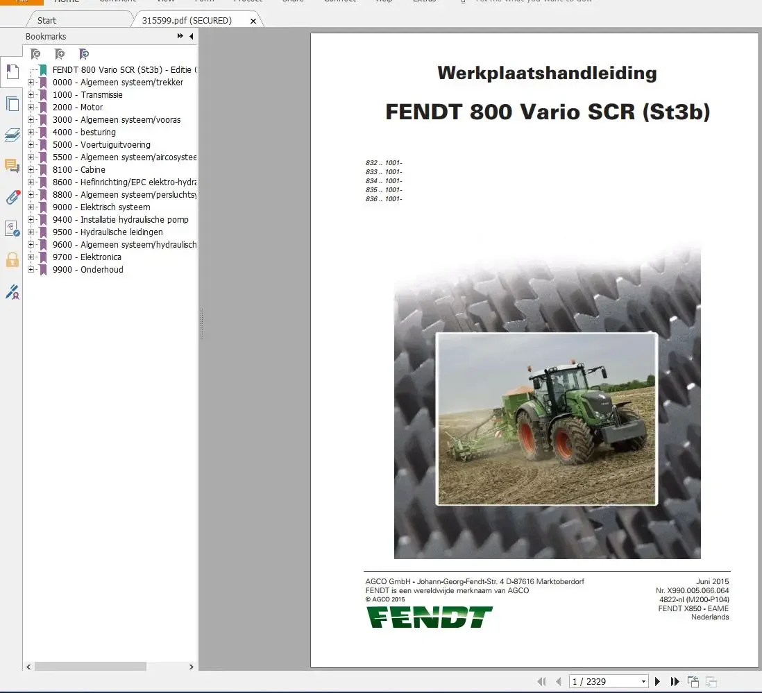 AutoDVD FENDT TRACTOR 15GB  PDF Diagrams, Operator & Workshop Manuals Netherland Language DVD