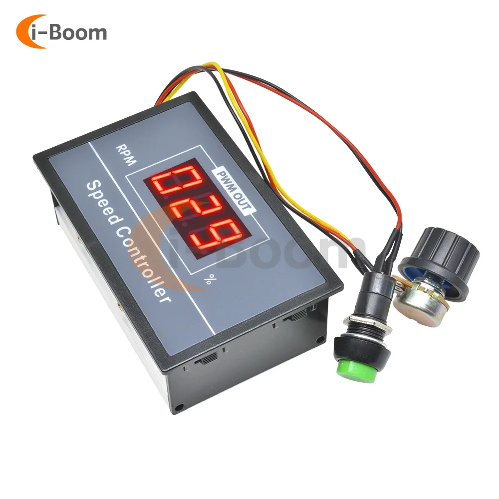 30A Cyfrowy regulator prędkości obrotowej silnika PWM DC 6V 12V 24V 48V Nieskończenie Regulacja częstotliwości przycisku przełącznika