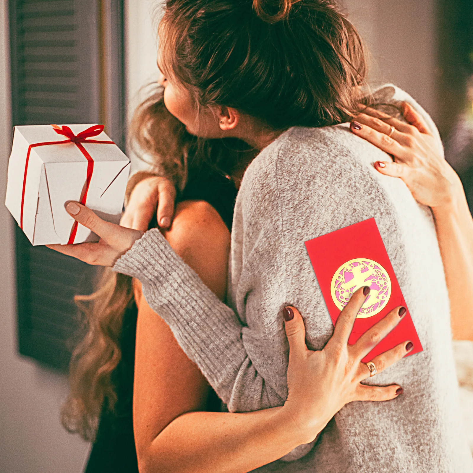 

4Pcs Red Packet Ox Year New Year Red Envelopes Festival Blessing Gift Party Accessory Party Accessory Money Bag