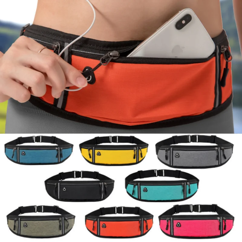 Riñonera para correr para hombre y mujer, funda para cinturón deportivo, para el teléfono móvil, bolso escondido, para el gimnasio