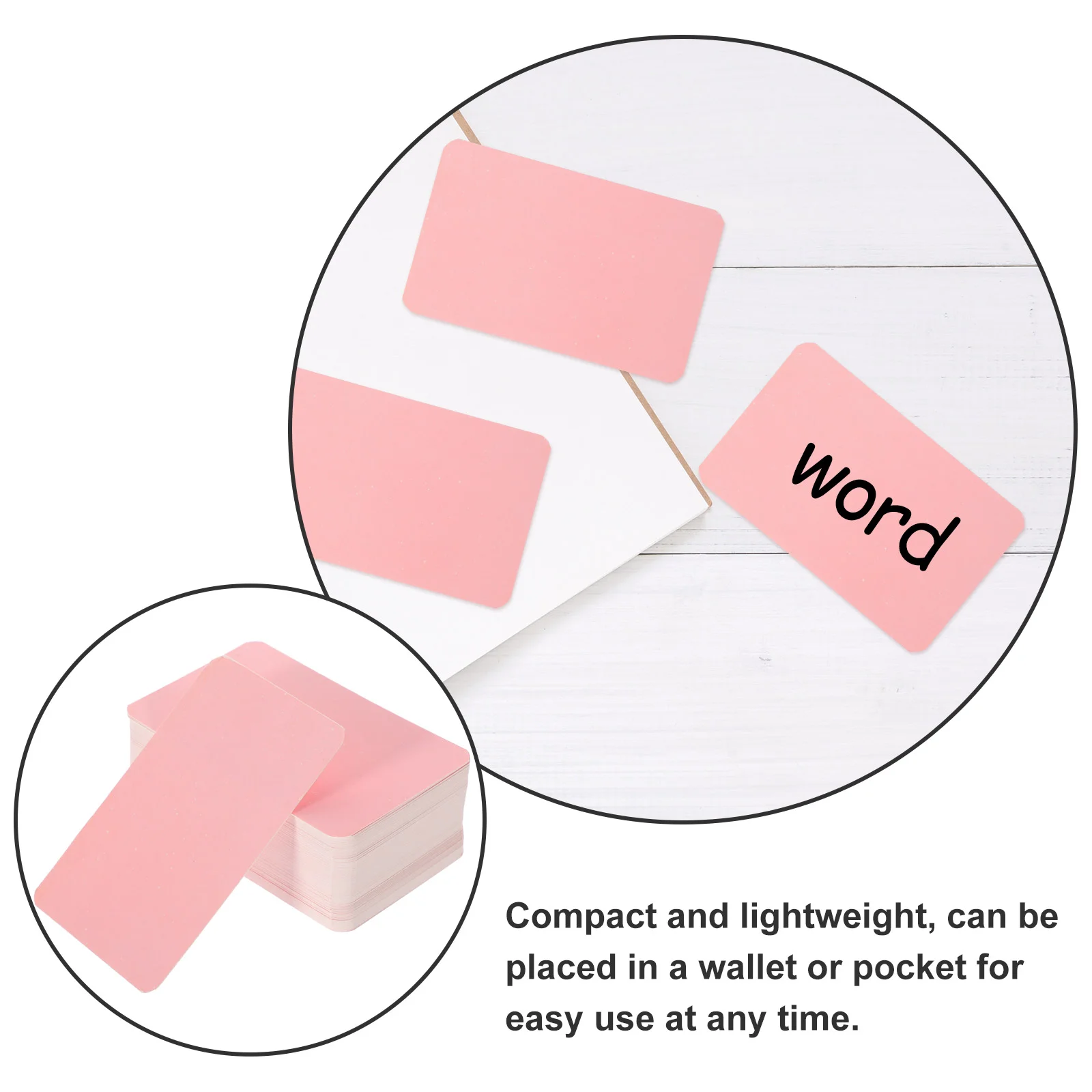 100 Pcs Note Thickened Graffiti Cards Multi-function Blank Business Gift Word Daily Use Pink Portable