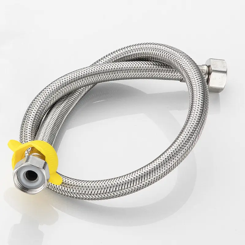 Faucet 304 stainless steel braided inlet connection pipe hot and cold hose single cooling explosion-proof pipe faucet inlet pipe