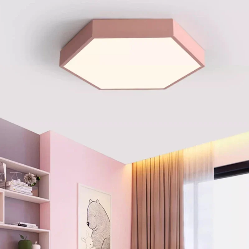 Imagem -02 - Moderna Lâmpada de Teto Led Nordic Macaron Luz Teto para Jantar Sala Estar Quarto Estudo Corredor Luminária Interior