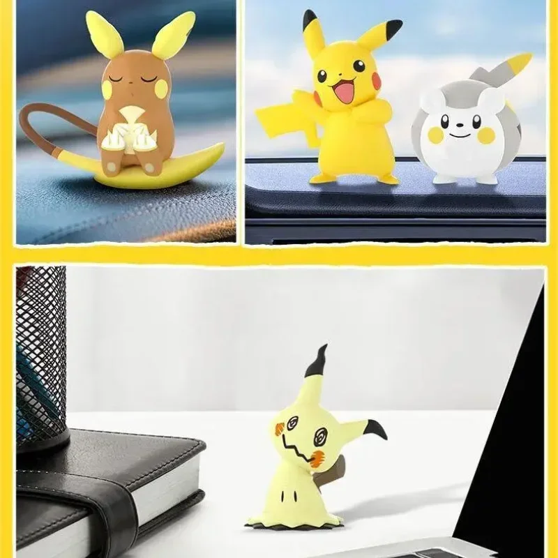 2025 * Pokemon Acchion Figuren Echt Pikachu Kawaii Mimikyu Togedemaru Raichu Anime Cartoon Speelgoed Model Verzamel Poppen Cadeau Voor Kinderen