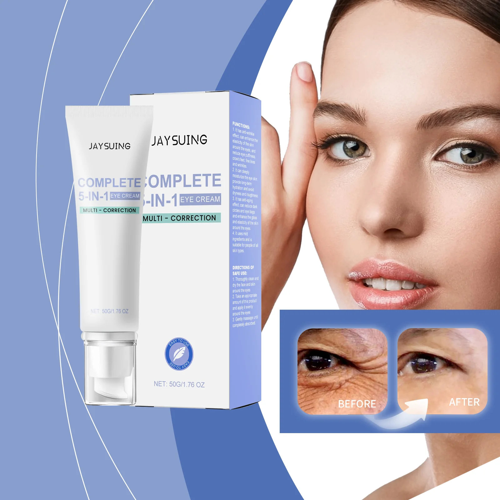 

Jaysuing Firming Eye Cream Fading Fine Lines Moisturizing Eyes Skin Care Improving Eye Skin Elasticity and Firming Eye Bags