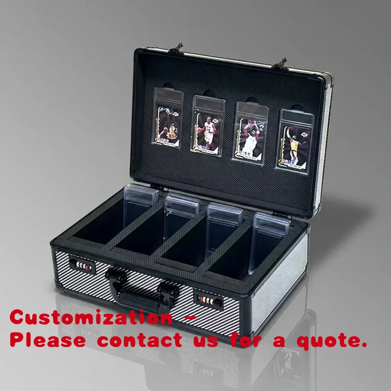 custom.4Aluminum Grading Card Box Aluminum trading card box Colorful sports grading card storage box
