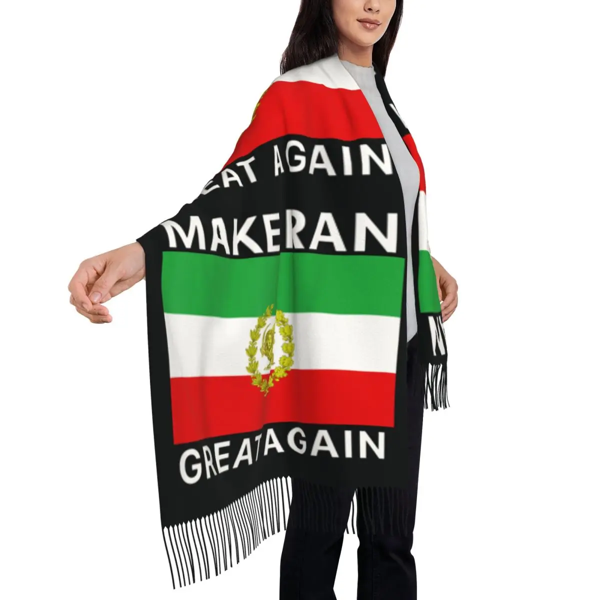 

Зимний уличный шарф-платок с изображением льва и карты Ирана, дизайнерский, люксовый бренд, для мужчин и женщин, головные уборы, шарфы