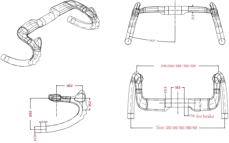 BIKEDOC HB27 Neue Version mit Bremsen Carbon-Bahnrad-Lenker Cycle Sprint TT Carbon-Lenker – Detail 15