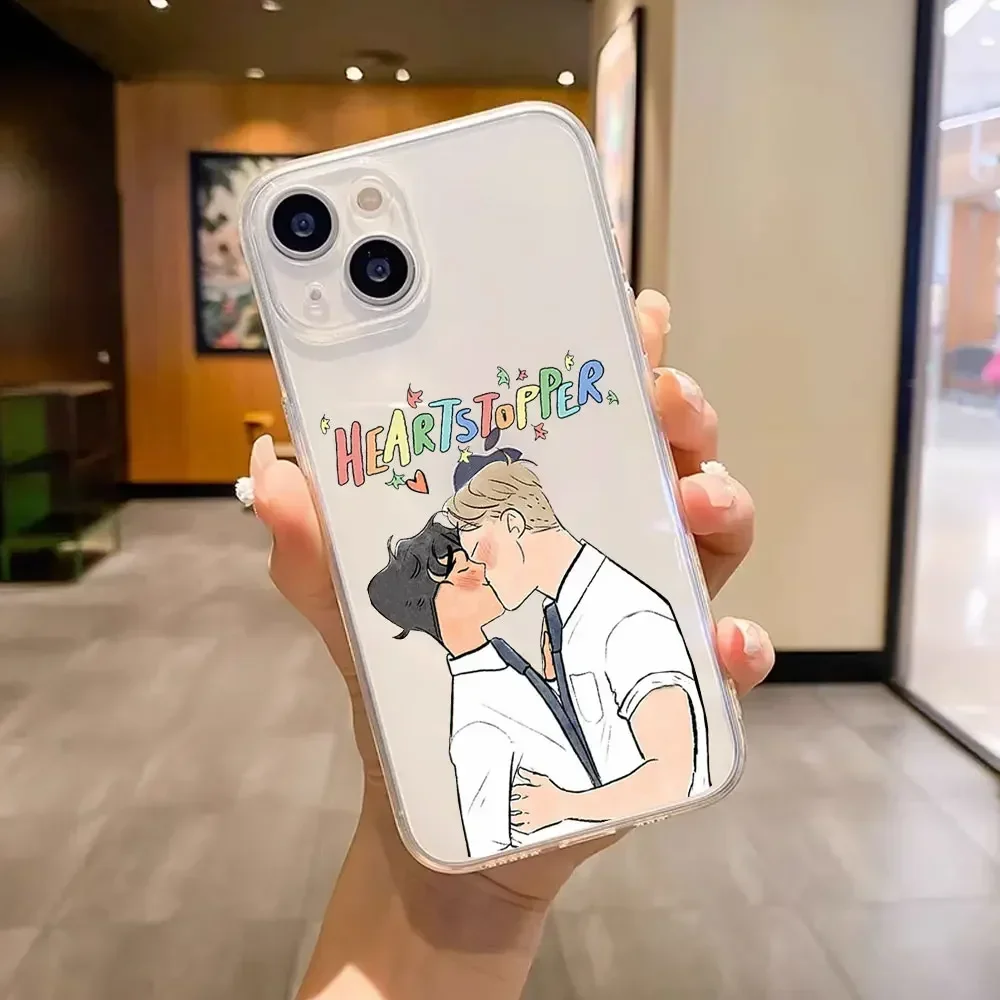 Heartstopper Charlie Nick Etui na telefon IPhone 16 15 14 13 12 11 Pro Max MIni XS 7 8 Plus Transparent Cartoon Soft Cover Fundas