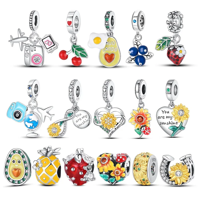 

My order plata de ley 925 blueberry avocado charm sunflower beads for original 3mm sterling silver bracelet DIY gifts women