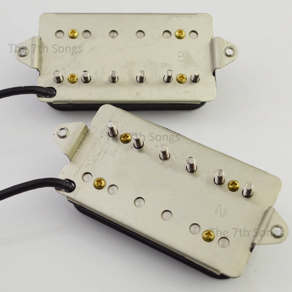 Aldrich Inspired Neck Bridge Handwound Alnico 5 Humbucker Pickup Black / Nickel 4-Conductor Wire for Electric Guitar view 2