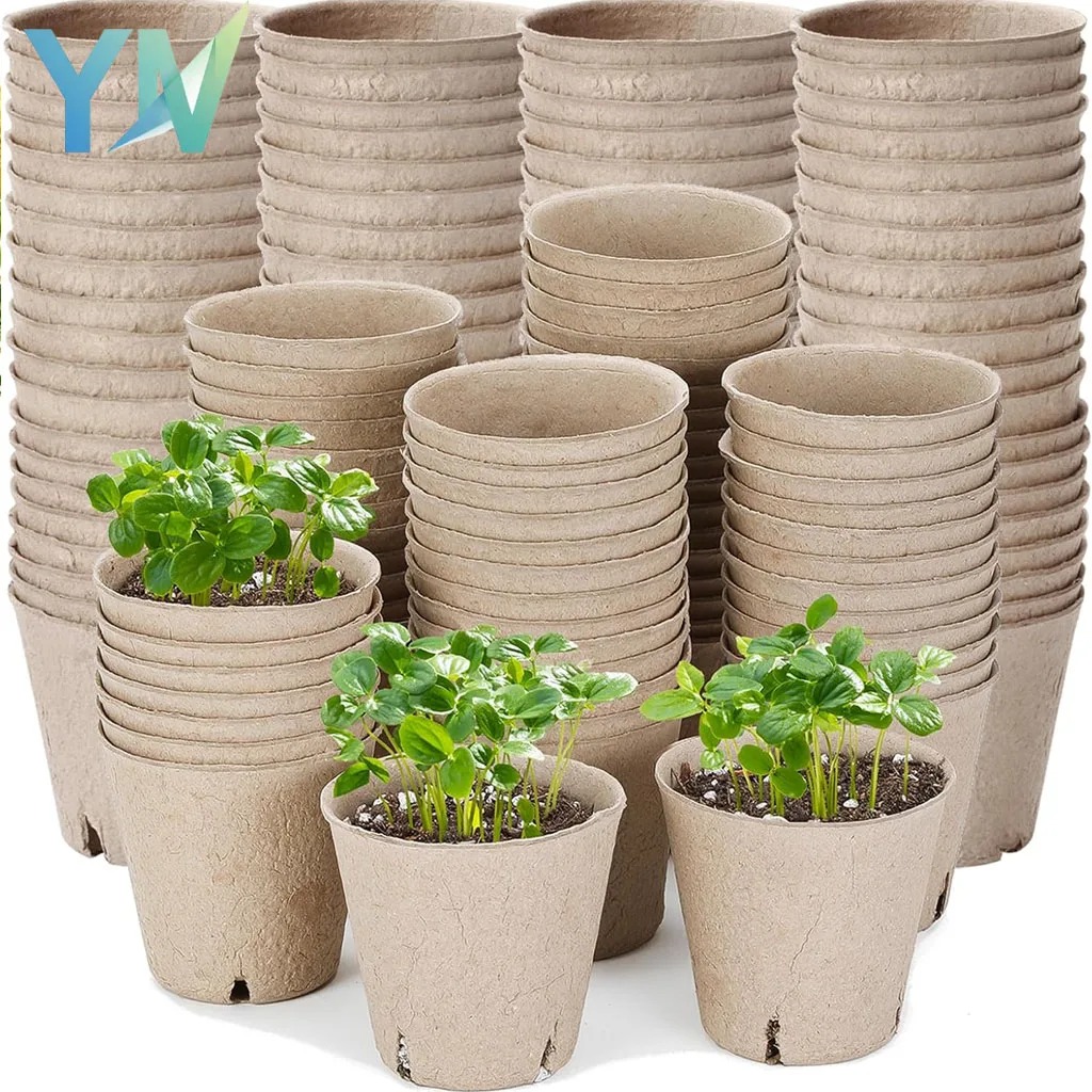 20-200 Vasos Desechables de Pulpa para Plántulas, para Jardinería, Semilleros, Trasplante de Tierra, Crecimiento de Plantas, Suministros para Floristería y Cultivo Doméstico