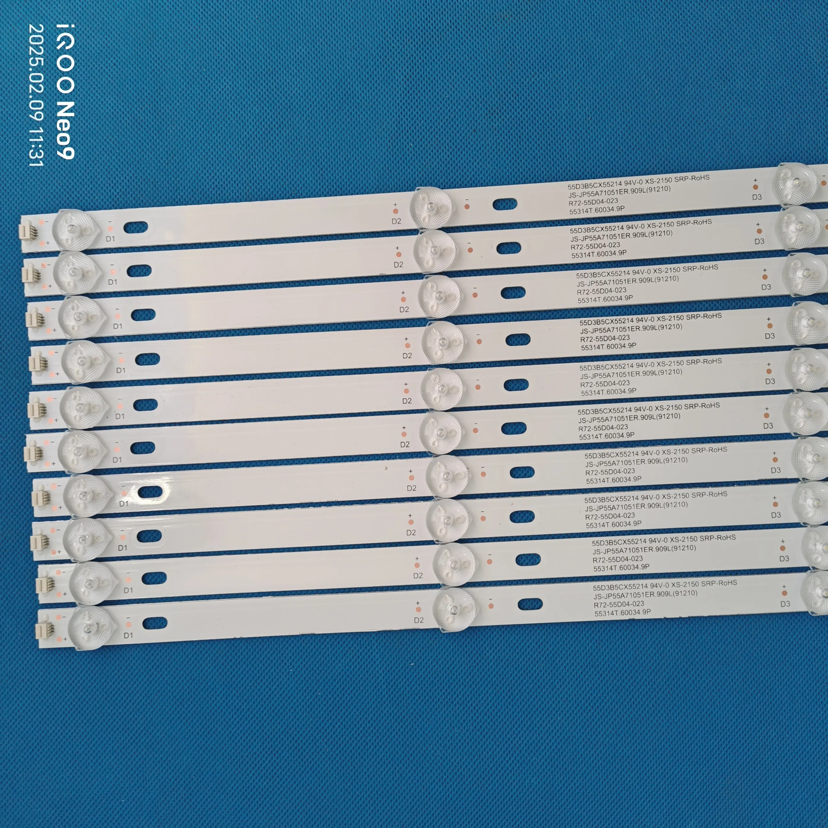 شريط إضاءة خلفي LED لـ Vityaz 55LU1204 K55DLJ10US JS-JP55A71051ER.909L (91210) R72-55D04-023 553141 .60034.9P تلفزيون 55 TDSISTEM