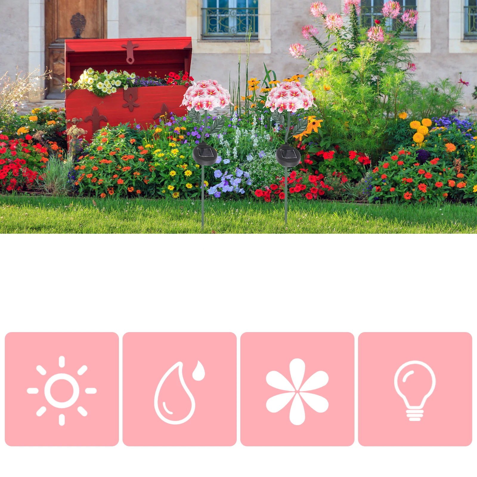 

1Pcs Solar Power Hydrangea Lawn Stick Lamp Outdoor Garden Decoration Energy Saving Yard Lamp Ground Light Outdoor Ground Light